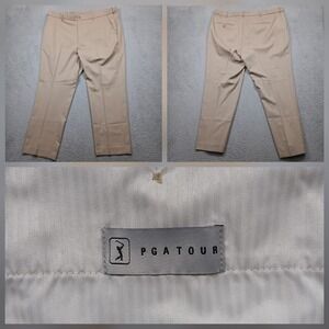 PGA Tour Golf Pants Men W43x29 Khaki Performance Slacks